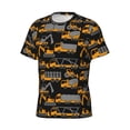 thumbnail image 5 of Vsdgher Yellow Excavator Print Men's Dry Fit Mesh Athletic Shirts Moisture Wicking Tennis T-Shirt Tops, 5 of 9
