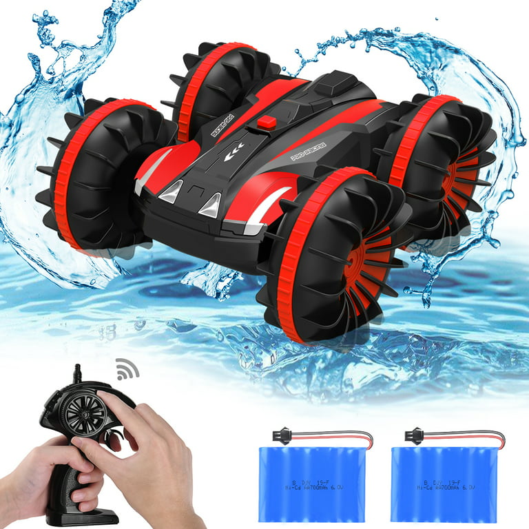 Toys for Boys Age 8-12, 3 in 1 RC Car Boat Mini Drone Water Land and Air  Pool Toys for Kids, 360° Spin and Flip, 2.4 GHz High Speed Remote Control
