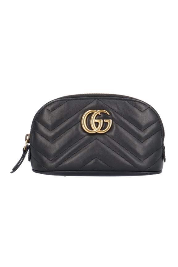 Pre-Owned Gucci Cosmetic Case GG Marmont Handbag Pouch Leather 625544 Women's GUCCI
