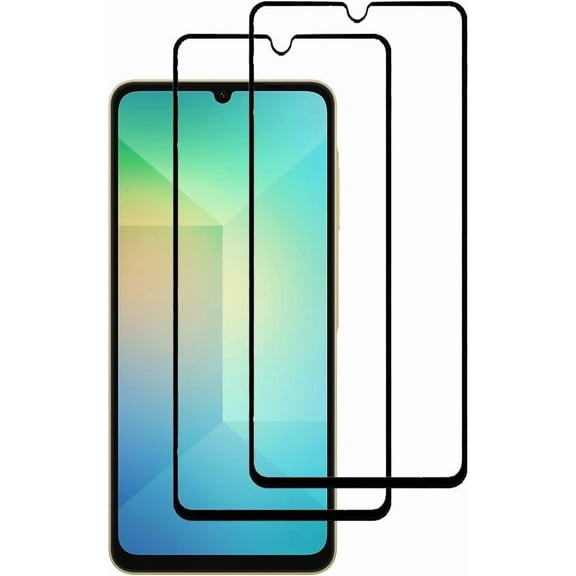 LEEKUANGSU [2 Pack] Black Tempered Glass Screen Protector Frontier Protective Protector Full Cover for Samsung Galaxy A06 2025