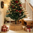 thumbnail image 4 of Woven Rattan Christmas Tree Collar Basket, Multicolor, Style D, for living room, entryway, party and Christmas tree decor, 4 of 6
