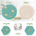 thumbnail image 4 of Haosy Set of 6 Drink Woven Coaster with Holder Heat Resistant Non-Slip Bar Coasters 4 Inches Clock Moon Star, 4 of 7