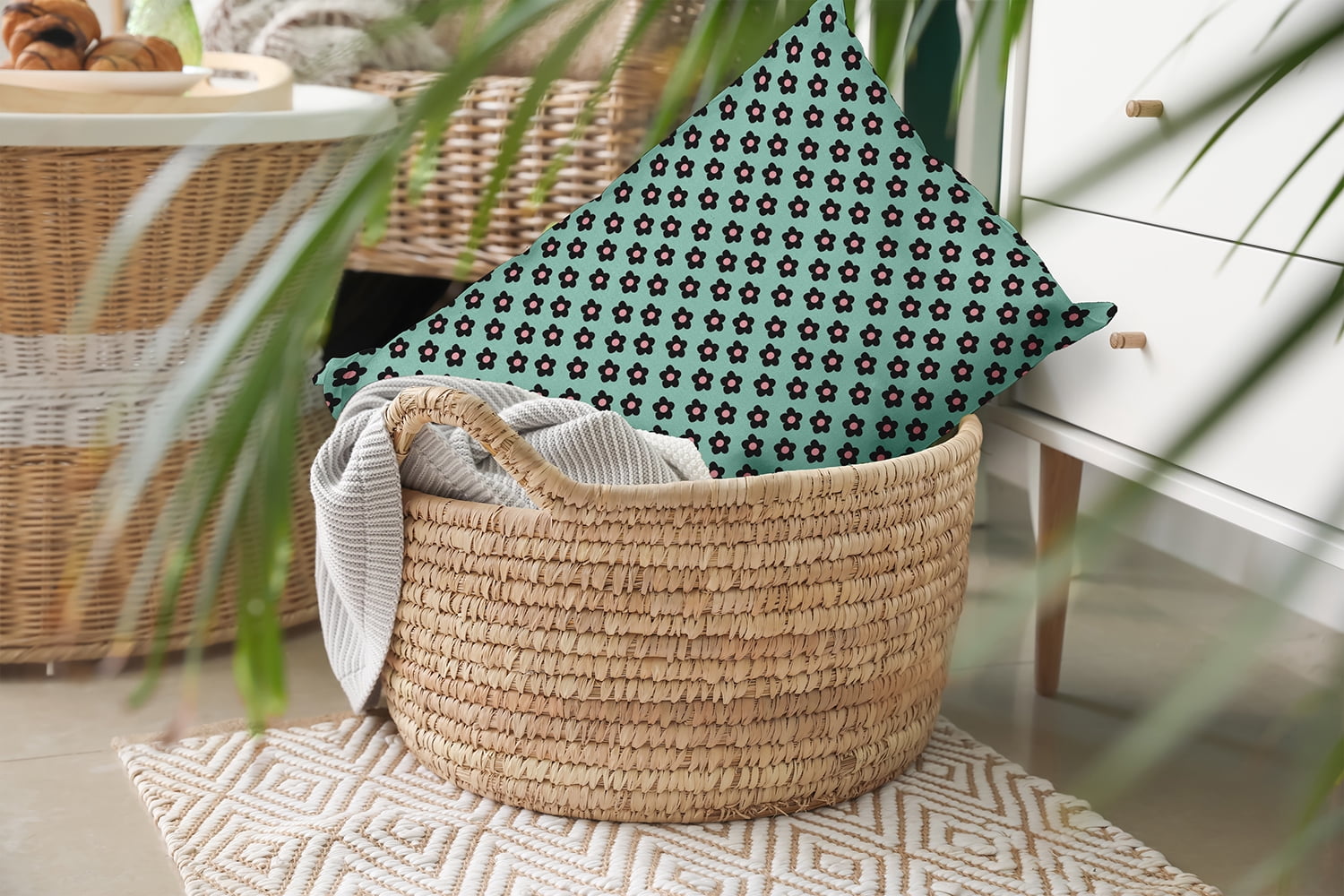 20" x 14" Simply Daisy Flower Power Polyester Indoor/Outdoor Pillow, Spring Green Qty 1