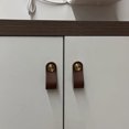 thumbnail image 2 of Tiradores de cajón de cuero Paquete de 6 manijas de cuero Pomos de gabinete para cajones de gabinete de cocina Tocadores de baño, 2 of 4