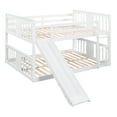 Full Over Full Bunk Bed with Slide for Boys Girls Kids Bedroom,Solid