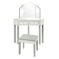 thumbnail image 3 of Inspired Home Daryl Mirrored Corner 3-Piece Vanity Set, Grey, 3 of 9