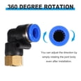 thumbnail image 4 of Uxcell 1/8" Push to Connect Fitting 5 Pack PT Female Thread 90 Degree Connect 8mm Tubing Elbow Adapter, 4 of 6