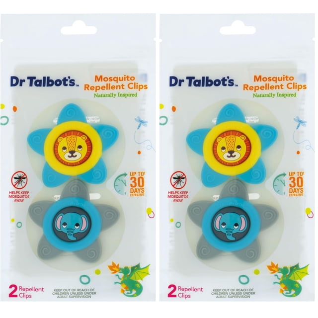 Clips Repelentes de Mosquitos para Bebés Dr. Talbot's Sin DEET Paquete de 2