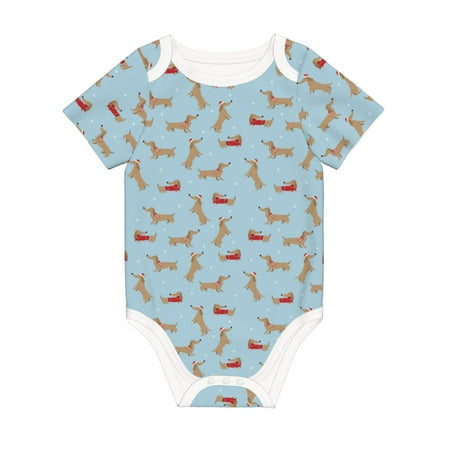 

Matuu Dachshund Dog for Baby Short-Sleeve Bodysuit Soft Cotton Comfortable and Breathable Perfect for Newborns and Infants