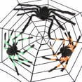 thumbnail image 1 of Telaraña Halloween Araña Decoración de fiesta Accesorios Telaraña Cámara secreta Delicada simulación Araña rellena - Solo telaraña negra 3.6M ACTIVE Biensenido a ACTIVE, 1 of 1