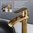 thumbnail image 5 of Grifo de baño alto antiguo, grifo de lavabo en cascada retro, fregadero de latón, grifo de baño monomando con caño alto, grifo mezclador para baño, 5 of 5