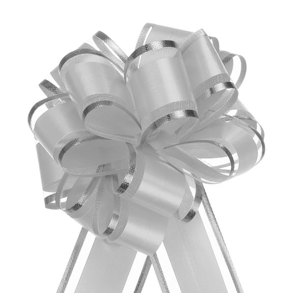 Uxcell 5Pcs 4" Large Big Pull Bow Gift Wrapping Bows Ribbon for Christmas Gray