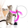 thumbnail image 2 of Feather Cat Toy Teaser Steel Wire Pet Dancing Playing Toy with Strong Suction Cup for Indoor Cats Kitten Play Chase Exercise, 2 of 3