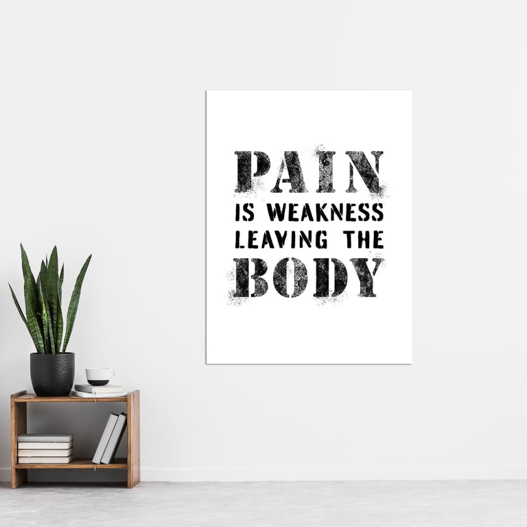 "Pain Is Weakness Leaving The Body" Vinyl Decal - 10x7 Inches, 4 Mil Thick | Weather Resistant, Made In USA