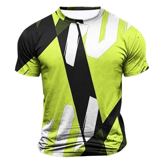 Wancir Chemises pour Hommes en Solde Mode Décontractée Imprimé Sport Manches Courtes Col Rond Blouses Chemises