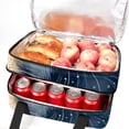 thumbnail image 5 of Leo Large Capacity Double Layered Insulated Refrigerated Lunch Bag with Two Compartments, Carry Handle - 7.1x11.4x16.1 Inches, 5 of 6