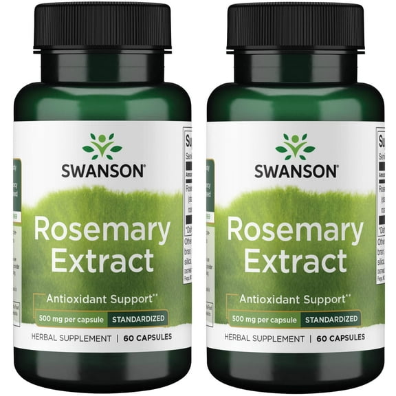 Swanson Rosemary Extract - Standardized 500 mg 60 Caps (2 Pack)