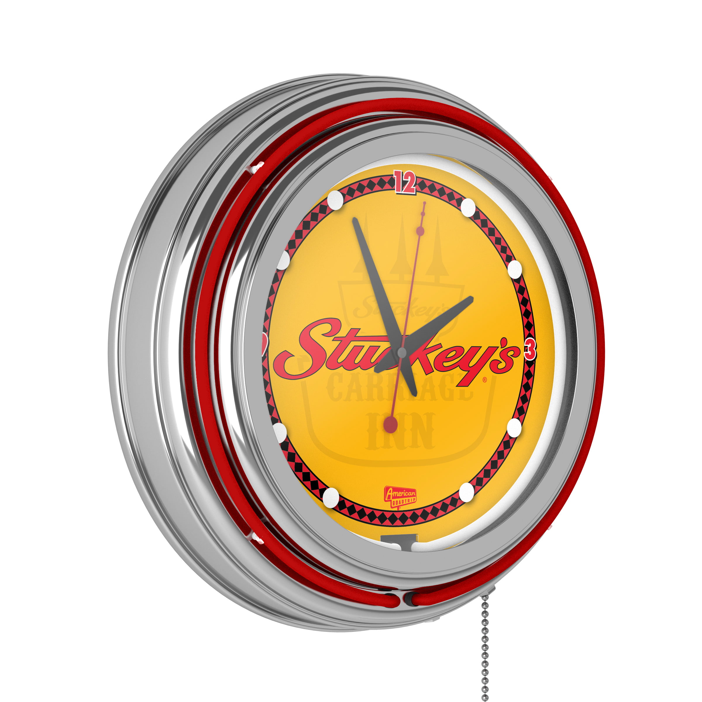 Stuckeys Wordmark Chrome Double Ring Neon Clock - Walmart.com