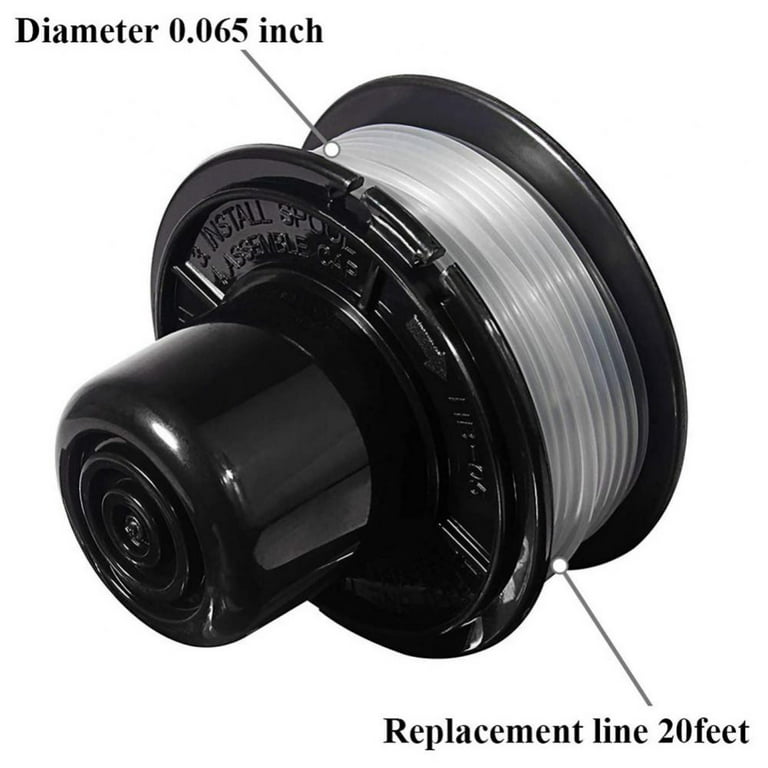 Premium Weed Eater Spools Compatible with Black and Decker Rs-136 St4500 ST1000 ST4000 Ge600 Cst800 St6800 String Trimmer Replacement Spool Line 20ft AIL-1005