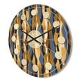 thumbnail image 3 of Designart 'Retro Luxury Waves In Blue and Gold I' Mid-Century Modern Wood Wall Clock, 3 of 5