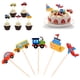 thumbnail image 3 of Paquete de 35 adornos para tartas con diseño de transporte Sunshine Smile, adornos para cupcakes con diseño de transporte, coche, autobús, tren, avión, barco, suministros para decoración de, 3 of 7