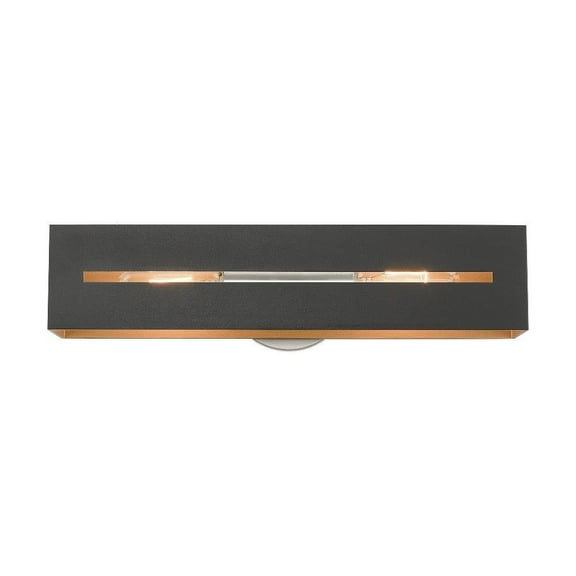2 Light Ada Bathroom Light in Contemporary Style 18 inches Wide By 5 inches High-Textured Black Finish Bailey Street Home 218-Bel-4363346