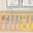 thumbnail image 5 of Twin Size Wood Floor Bed with Door & Fence, Montessori Bed Frame with Full Length Safety Guardrails, Wood Twin Bed with Slat, No Box Spring Needed-Natural, 5 of 9