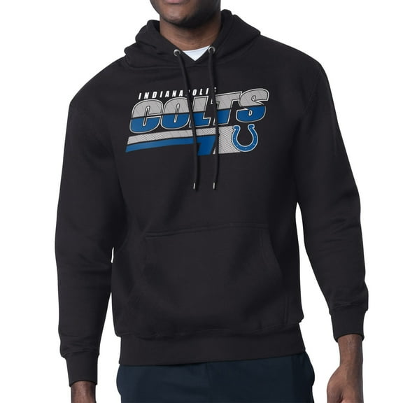 Men's Starter Black Indianapolis Colts Logo Push Graphic Hoodie