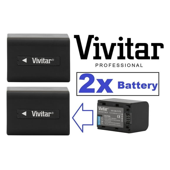 2-Pcs New NP-FV70 Battery & Rapid Charger For Sony HDR-CX320 HDR-CX330 HDR-CX350