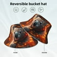 thumbnail image 3 of Kll Cute Maple Leaf Koala Bucket Hat for Women Men Packable Travel Beach Sun Hat Outdoor Rave Accessories Reflective Fisherman Cap, 3 of 6