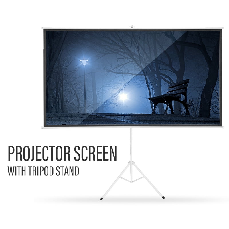 Portable 84" 16:9 Projector Screen Home Meeting Room Tripod Stand Projection 