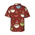 thumbnail image 3 of Picia Coffee Cups Gentle Cotton Regular Fit Short Sleeve Casual Hawaiian Shirt for Men-Large, 3 of 9