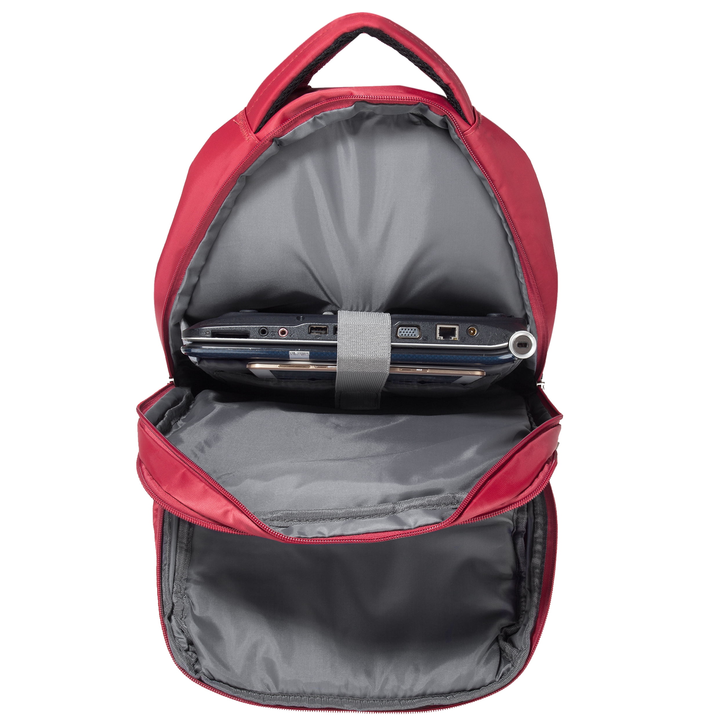 Laptop Backpack for 15.6 Inch Laptop, Multi-Compartment Computer Bag for Work School Travel, Lightweight Durable Daypack, Red