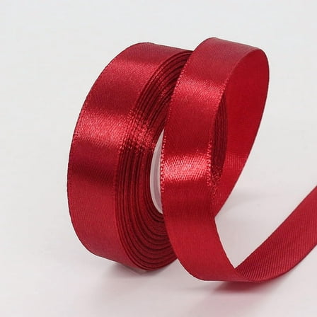 1.5cm*22m wine red Satin Ribbon, Solid Fabric Ribbon Roll for Flower Bouquets,Wedding, Handmade Crafts,Gift Wrap Ribbons
