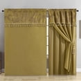 thumbnail image 2 of Chezmoi Collection Royal 4-Piece Jacquard Floral Window Curtain Set, Gold/Gold, 2 of 7