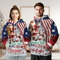 thumbnail image 3 of Patriotic Santa Christmas Hoodie, We Wish You Ameri Christmas USA Flag Pullover, Funny Holiday Hooded Sweatshirt for Men Women, 3 of 6