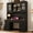 Rustic Black, variant on 58"W 76"H Large Executive Desk with Hutch and File Cabinet Drawers, Farmhouse Desk with Charging Station, Wood Computer Desk for Home Office
