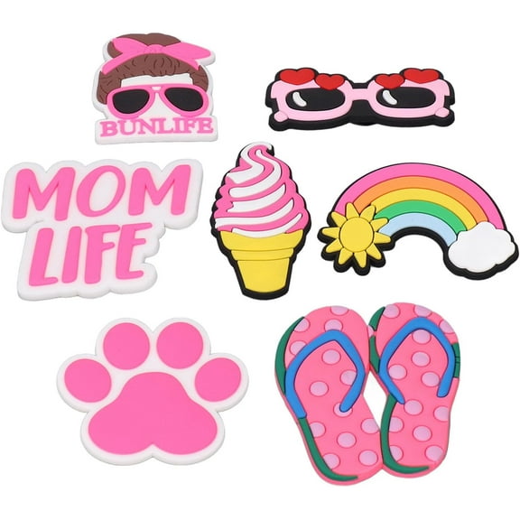 Zkca 7pcs Summer Charms for Bogg Bag, Silicone Beach Bag Insert Decorations Accessories for Handbag A417