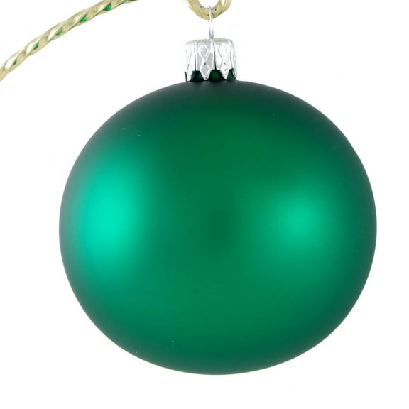 Matte Green Glass Christmas Ornament.