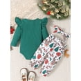 thumbnail image 4 of Christmas Clothes Baby Clothes Set 6M 12M 18M 24M 3 Pcs Sets Long Sleeve Romper Tops+Cartoon Print Pants+Headband Cotton Baby Clothing, 4 of 10