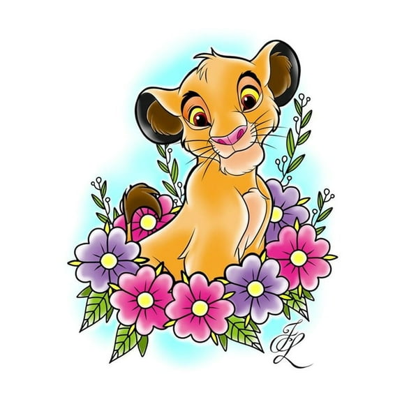 DIY 5D Diamond Digital Painting Kit Crystal Rhinestone Embroidery Cross-stitch artwork Crafts Canvas wall Decoration Birthday gift Simba Pumbaa (Lion King) 12 X 16 inches