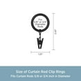 thumbnail image 4 of Kenney Clip Rings for 5/8" to 3/4" Diameter Curtain Rods, Black, Set of 14, 4 of 5
