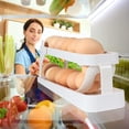 thumbnail image 3 of POINTERTECK Eggroller Refrigerator Organizer 2 Tier Egg Storage Rack Convenient Secure Keeps Eggs Tidy, 3 of 5