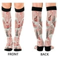 thumbnail image 4 of FORMRS Womens Knee High Socks Casual Long Thick Travel Daily Wear, 2 Pairs, Light Pink Gingerbread Houses, 4 of 6