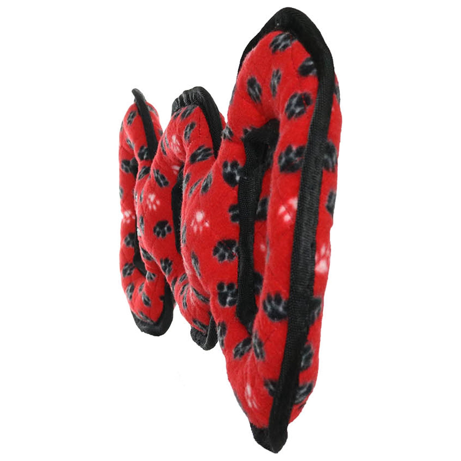 TUFFY® Ultimate 3WayTug Red Paw, 2-Pack, Durable Plush Squeaky Dog Toys