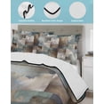 thumbnail image 4 of Blue Brown Geometric Twin Size Down Alternative Comforter, Lightweight Comforter Quilt Bedding Set with Pillow Shams Modern Ombre Abstract Art All Seasons Bed Comforter Duvet Insert 68"x86", 4 of 7
