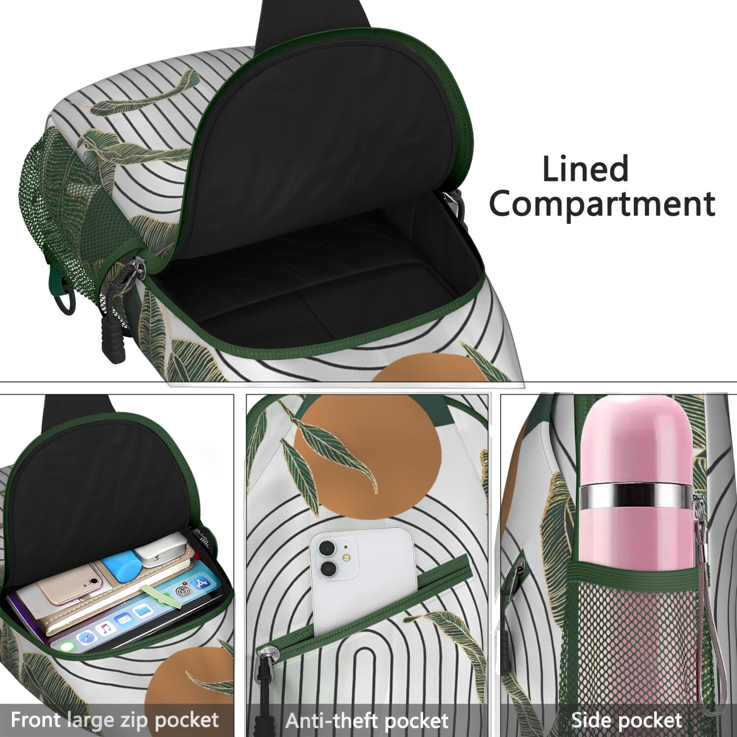Earthy Aesthetic Crossbody Bag Lightweight Chest Backpack for Commuting Rustic & Travel-Ready