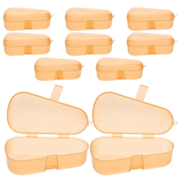 Hemobllo Pacifier Display Case Orange Transparent Plastic 10pcs