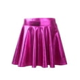 thumbnail image 2 of Haitryli Kids Girls Mini Skirt Metallic Pleated Flared Skater Dance Skirt Costume Cheering Dancewear Rose 14, 2 of 5
