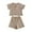 Khaki, variant on Odeerbi Kids Boys Girls Two Piece Outfits Cotton Summer Clothes Children's Casual Solid Color Short Sleeve Round Neck Top Shirt Shorts Two-piece Set Khaki